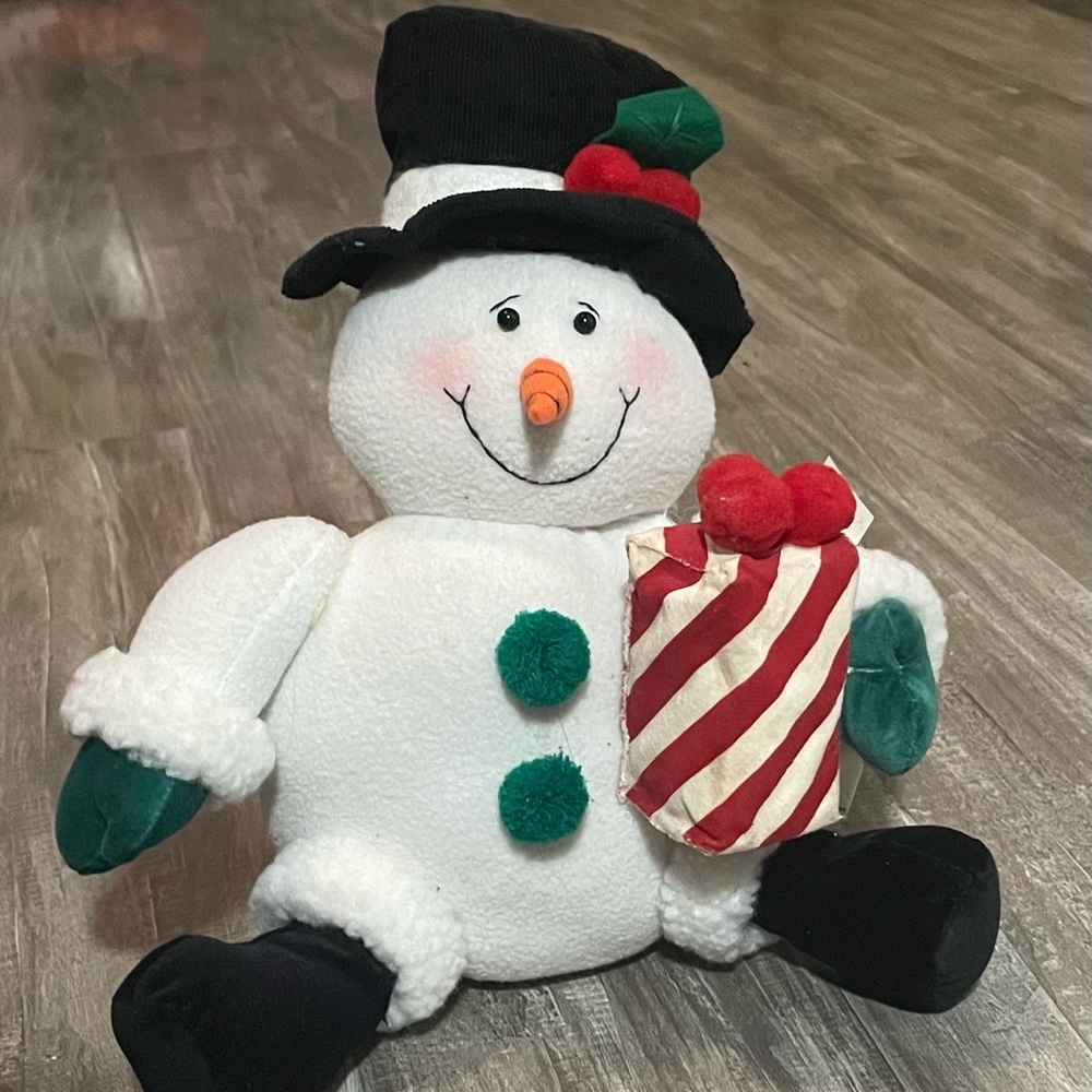 ! REAL VINTAGE! Christmas Snowman Home Decor Bean Plushie Doll